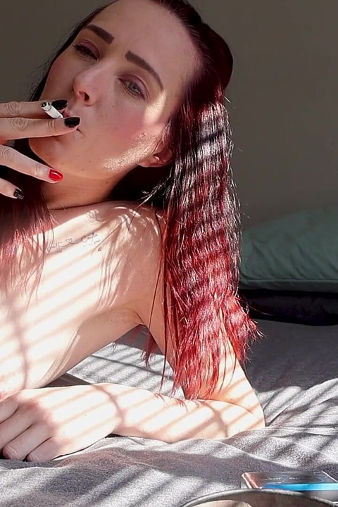 Nude Smoking on the Bed