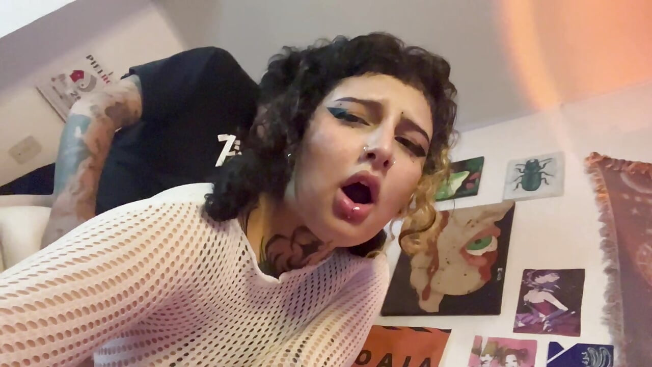 Colombian gothic slut bitch fucks her stepbrother until she makes him cum in her big ass