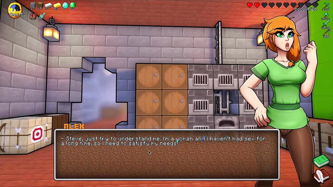 HornyCraft Minecraft-parodie - Alex gibt steve den besten handjob aller zeiten für Emeralds