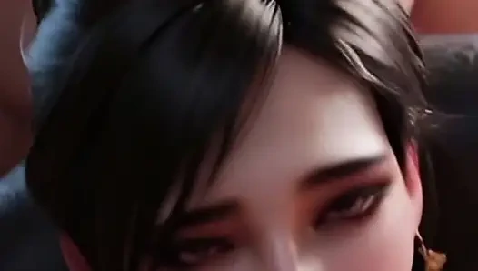 Hot brunette realistic 3d girl passionate sex.