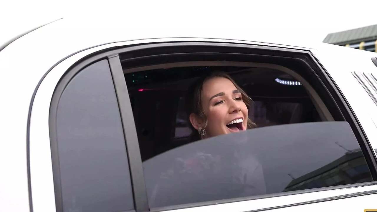 BRIDE4K. Long-legged bride in stocking banged on the way to wedding ceremony