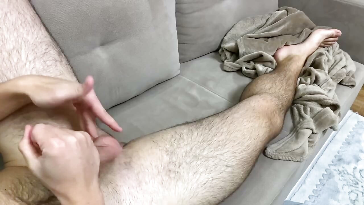 My hot masturbation and I cum on sofa