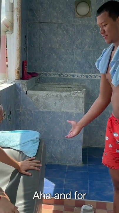 Stepbrother surprises me tanning in his Kama Sutra, and I ask him to give me a new experience in the Kama Sutra with his big penis | Clip 1