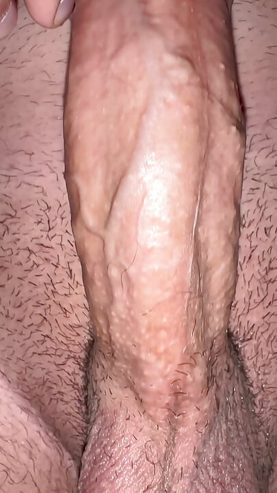 I spit on my cock and cum on me