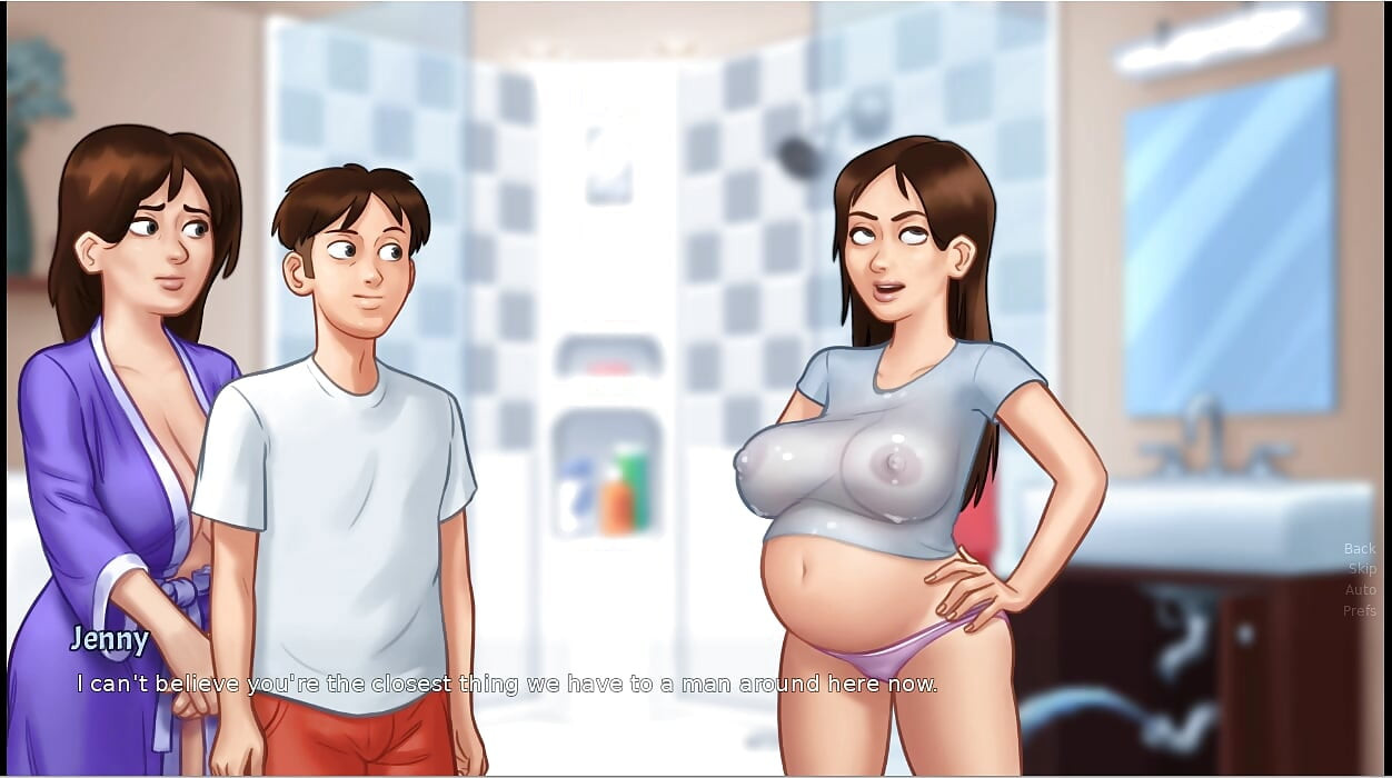 Summertime saga - gameplay - roleplay - wet shirt pregnant teen and teen's photoshoot