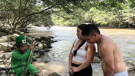 Mysterious magic goblin makes me fuck my big ass stepsister in exchange for letting us out of her magical river