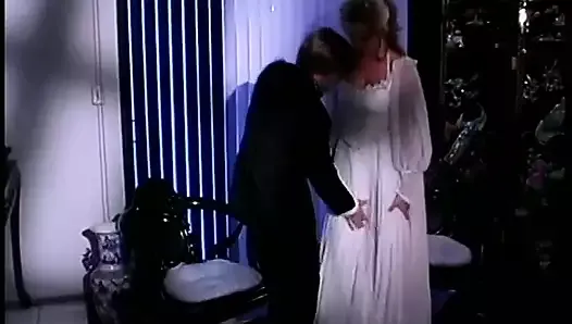 Busty blonde bride gets her feet and cunt licked on her wedding night