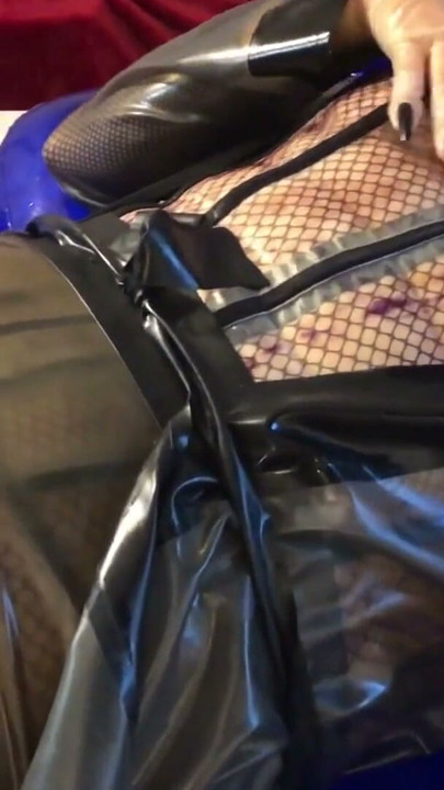 Latex Fetish Nails Masturbation on Inflatable Bed | Clip 1