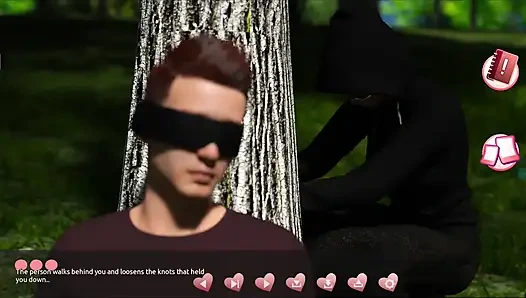 Helping the hotties #4 - Johanne woke up tied to a tree and so...ave him a blow job...Belle and Stacy played with each other.