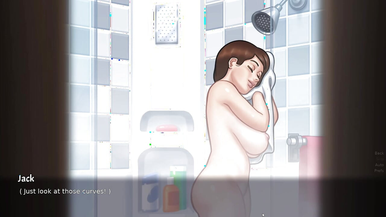 Stepson shower with MILF Stepmom Debbie and had kinky session (Summertime Saga)
