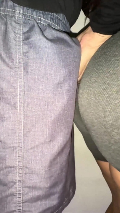 Big Ass Girl Grabs Stranger's Dick