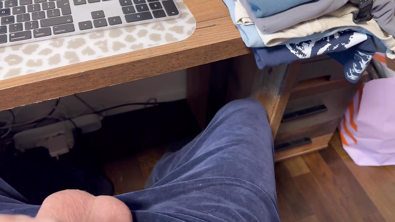 More important things to do during home office: playing with my big uncut cock vacuum pump automatic sex toy in front of camera