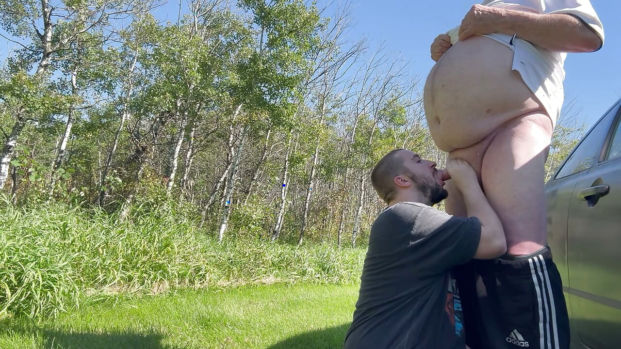 In the park with grandpa bear