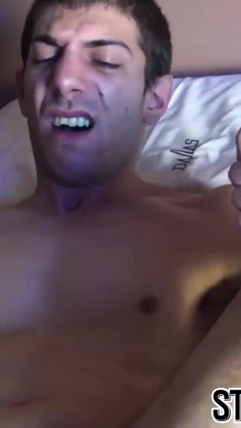 Thrilling moment from "Straight tattooed teen gets dripping wet facial after sex"