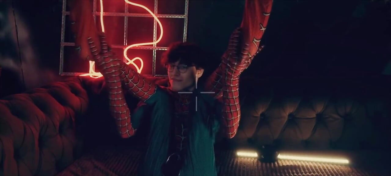 Spider Man Costume. Bottom Boy a Pose. Ass Hole