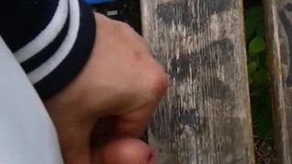 Eu (sueco) homens cingindo se masturbando ao lado de um banco do parque