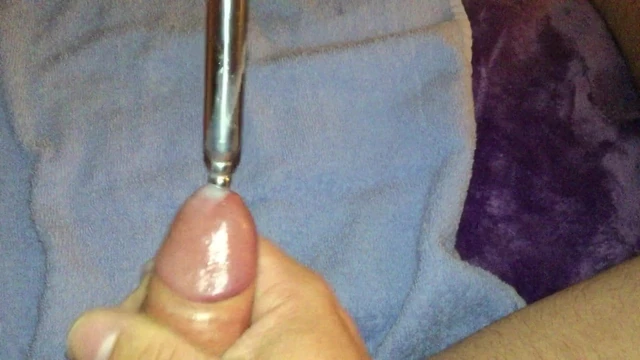 Hard cock sounding cumshot