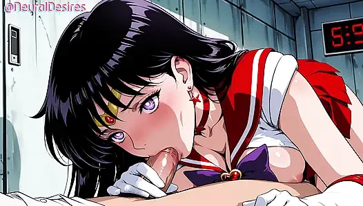 Sailor Mars'ın arzu ateşi öpücüğü (parodi) - yapay zeka