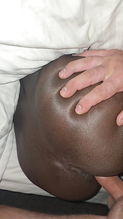 Two creampies in a dark ebony pussy