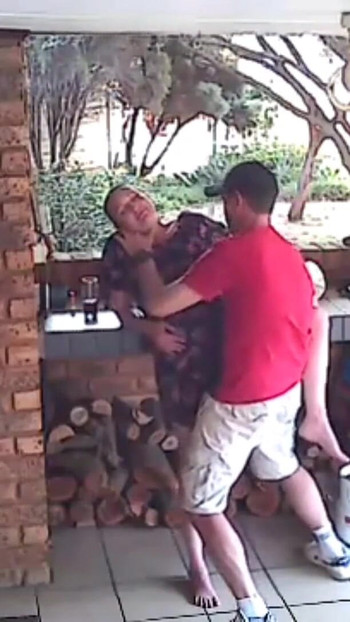 Powerful moment from "Spycam: CC TV self catering accomodation couple fucking on front porch of nature reserve"