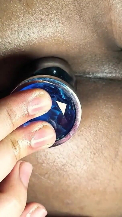 Close-up Deep BIG Butt Plug Masturbation Indian Brown  Tight Pink Asshole | Clip 1