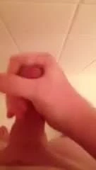 Horny guy masterbated in shower