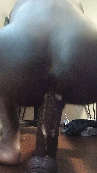 Riding Huge BBC Dildo and creaming