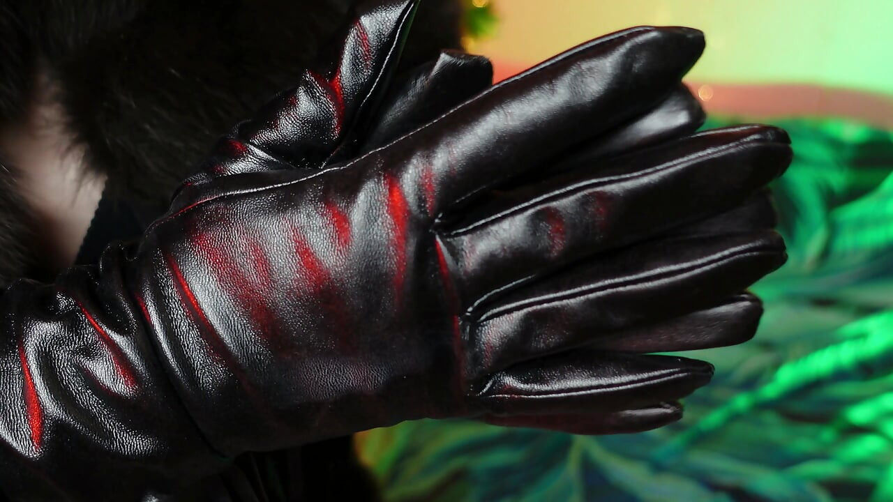 Sexual pin up Arya, ASMR video with long black gloves