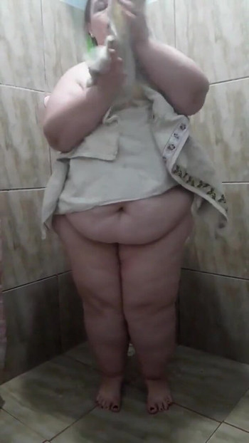 Thrilling moment from "Sexy BBW taking shower"
