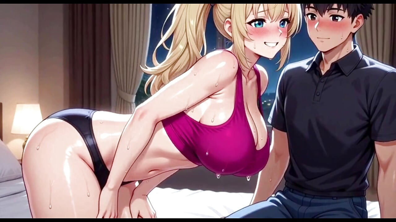 Blonde girl having fun