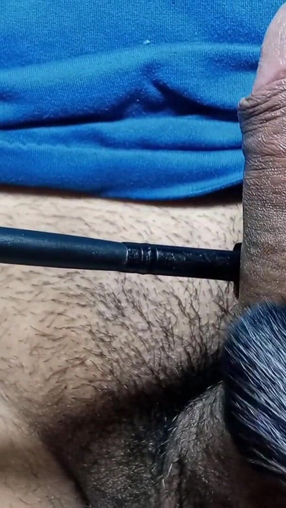 a pleasurable and very exciting caress with a soft brush all over my penis by my expert stepsister | Clip 2