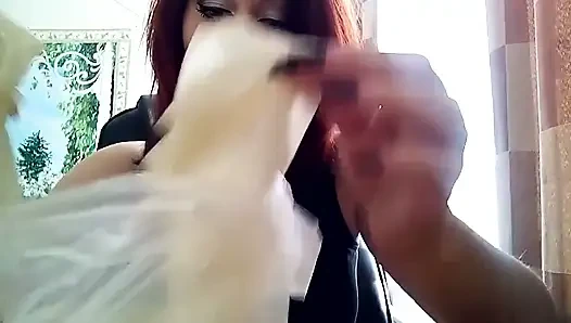 Latex gloves fetish