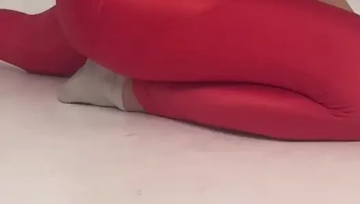 teasing yoga long legs