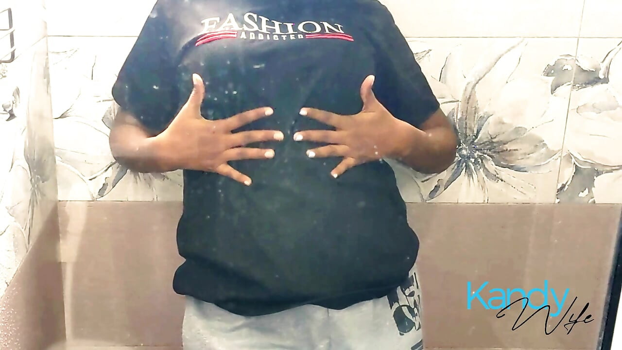 Curvy girl show her body before shower part one