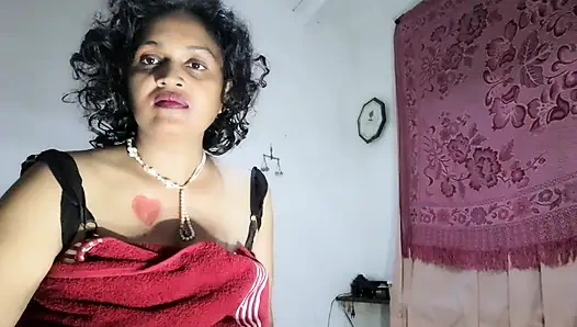 Step mother's home work with step son while husband was away