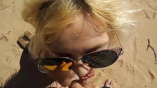 Blowjob on beach