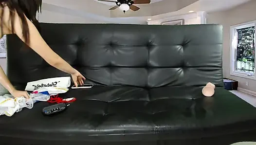 Big Tits Stepmom Orgasm with Big Dildo and Squirt