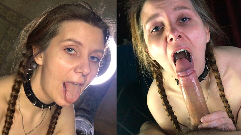 A big cock penetrates deep into the throat of a demure, long-haired MILF with a beautiful face - Lovessie
