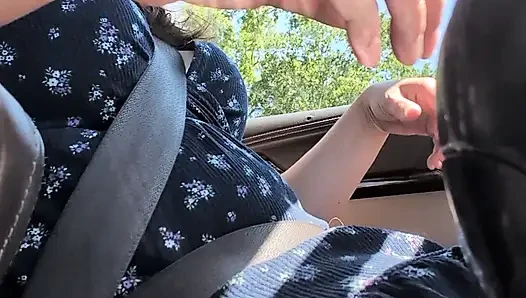 Risky squirting while driving during my lunch break