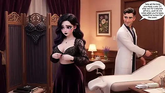 Luna's Sensual First Checkup Gothic Beauty Awakens in Her Doctor's Caring Hands (AI generated)