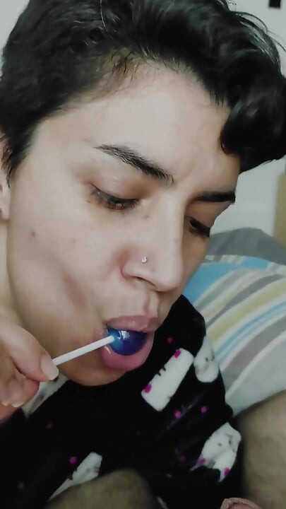 Blue Lollypop Blowjob