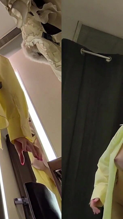 Jaw-dropping moment from "Sexy Blonde with big tits try on haul transparent clothes. Video from public locker room"