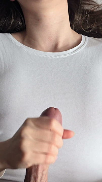 POV Couple Handjob And Cum On Clothes! | Clip 1