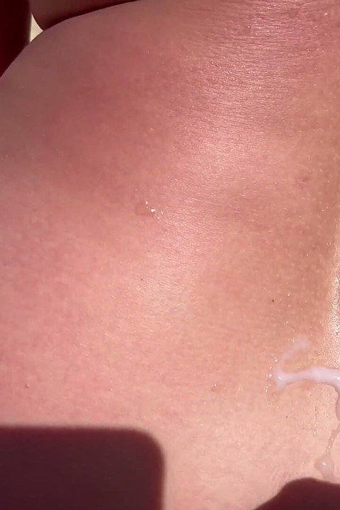 Naked Beach MILF Helps a Jerking Stranger - Cum on Her Ass
