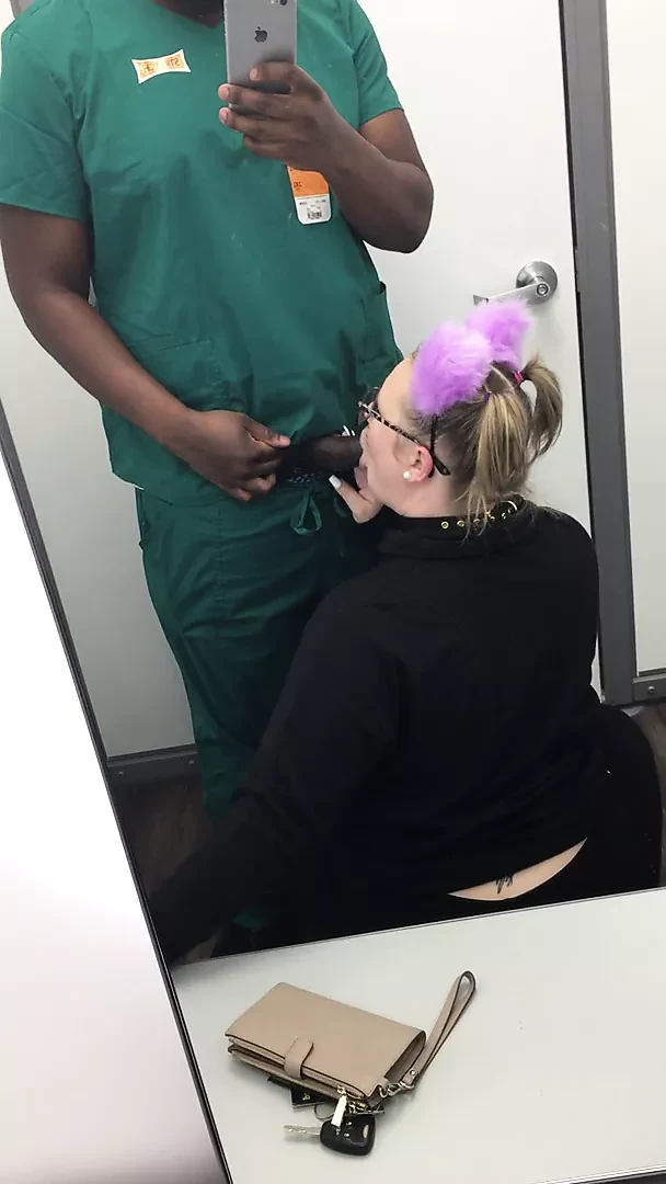 Sucking step daddys dick on Halloween in a Walmart changing room