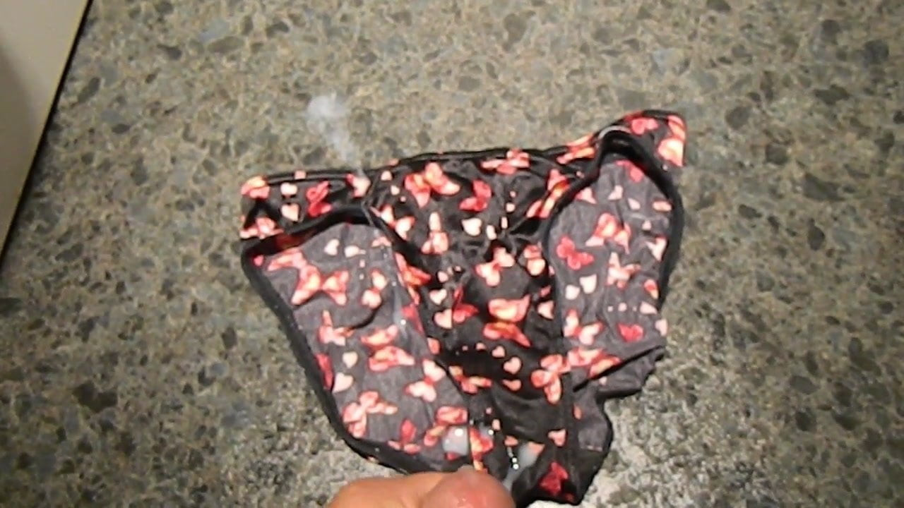 Black panty Cum