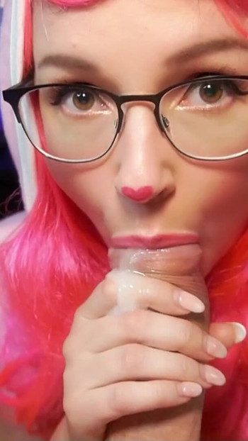 Unforgettable moment from "Petite German Step-Sister give POV Blowjob after Cosplay Event in Costume"