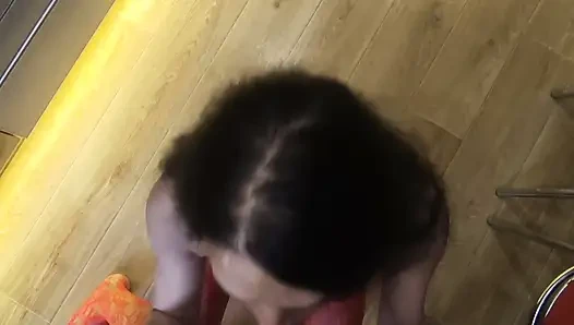 Petite wife with tight ass in stockings