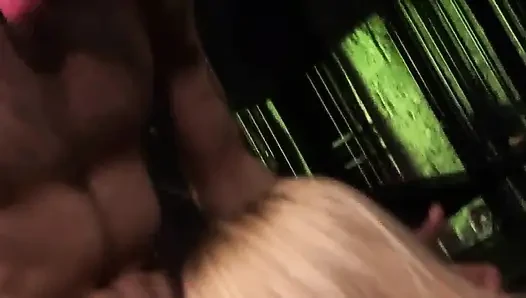 Blond mistress Cathy suck the cock of her slave