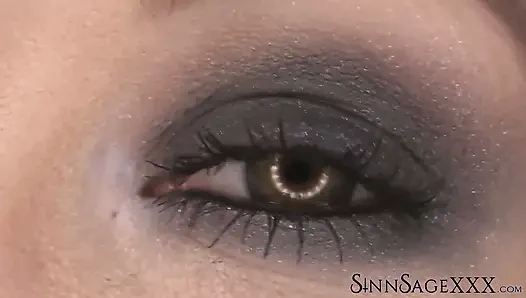 Sinn Sage Highlights Beautiful Hazel Eyes In Close Up For Camera View